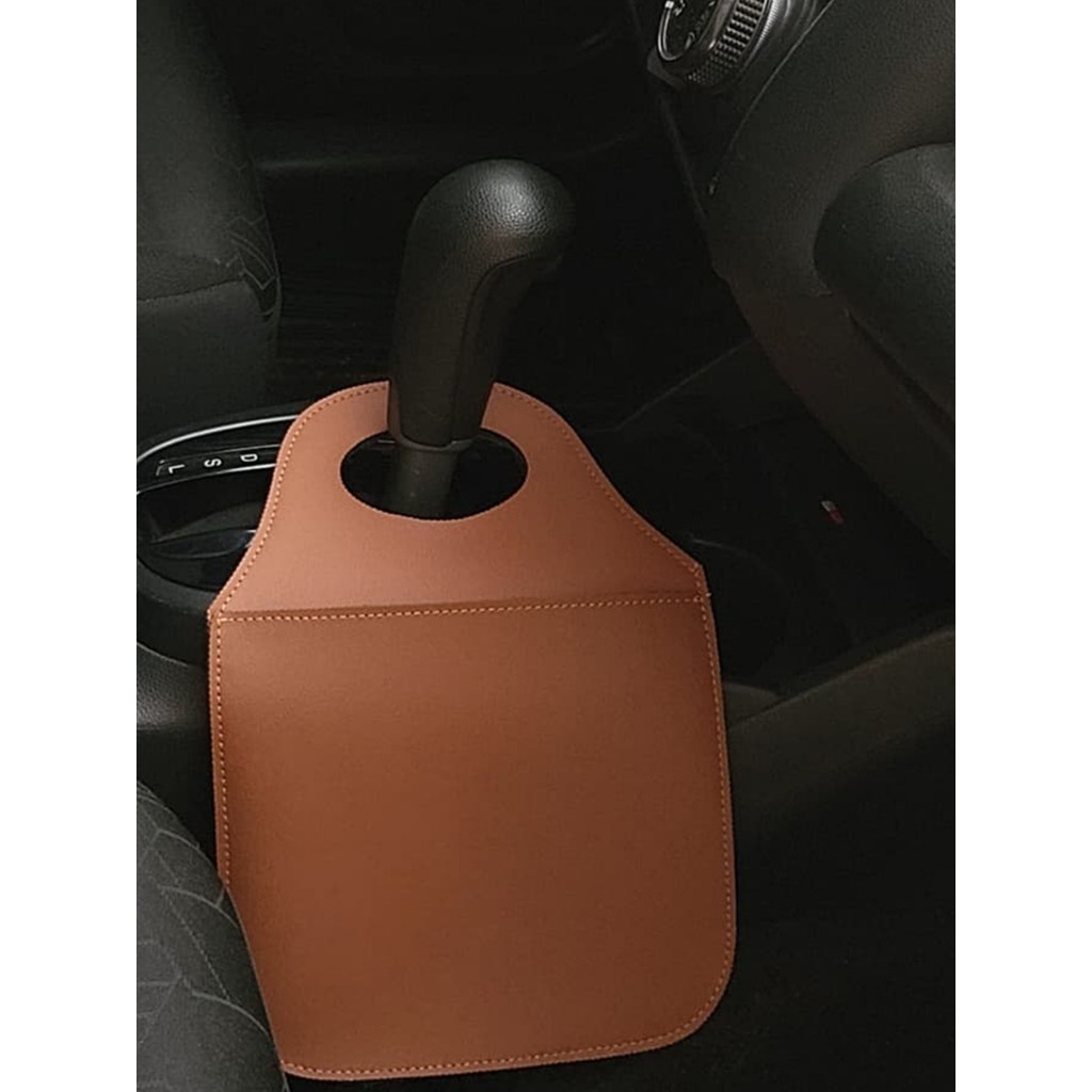 Lixo Automotiva Câmbio em Couro Sintético Porta Copos Organizador slim fit