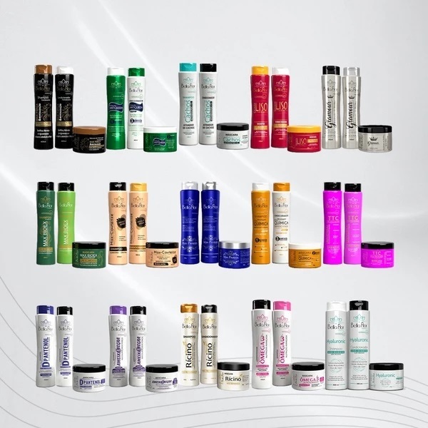 4 Kits Capilares Bella Flor Shampoo Condicionador Máscara para Revenda Profissional