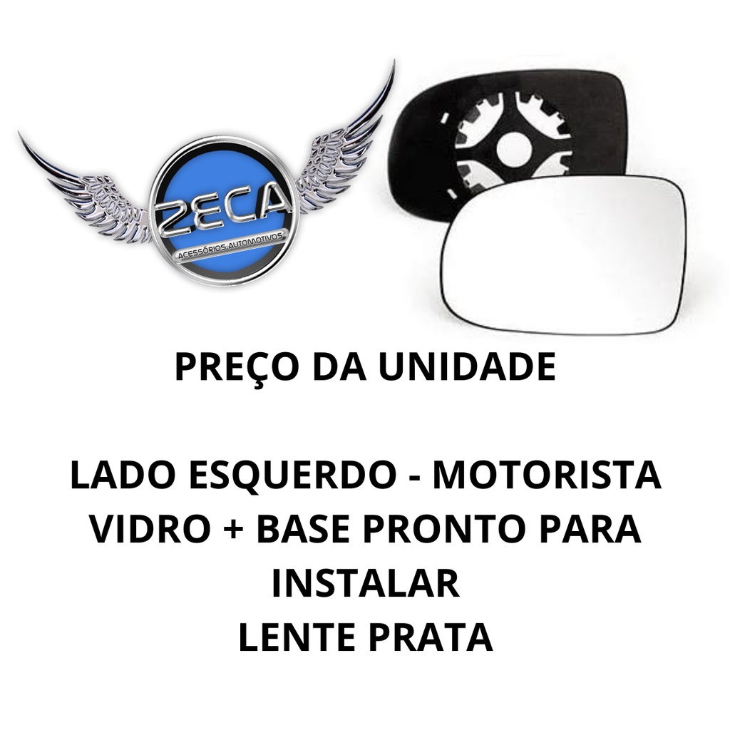 Lente + Base Retrovisor Corsa Montana 2003 A 2009 Esquerdo