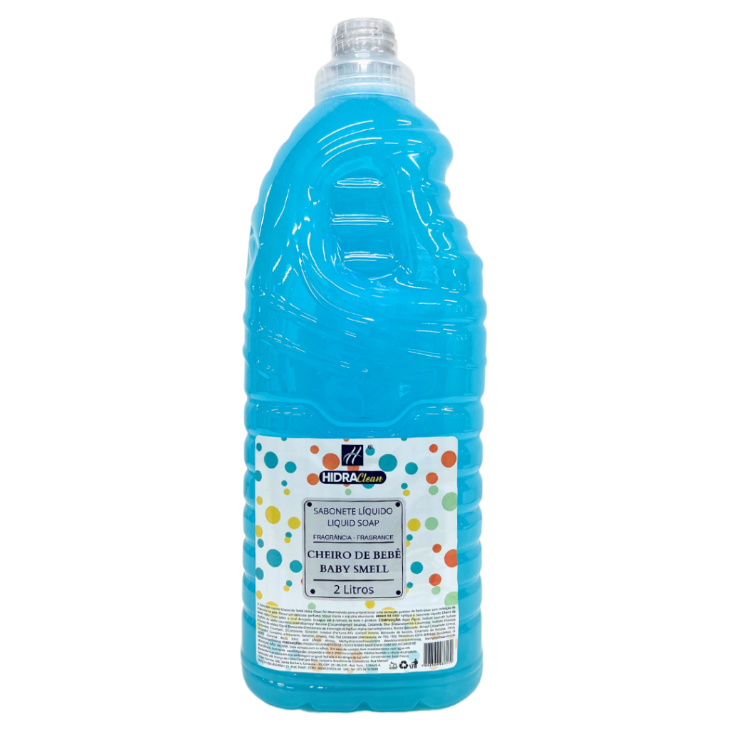 Sabonete Líquido 2 Litros Cheiro de Bebê Hidra Clean - Recarga Econômica Fragrância Suave Higiene Mãos Corpo