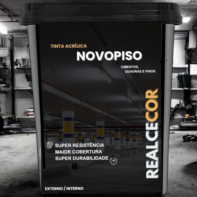 Tinta Piso RealceCor 18 KG Resistente Rende Muito Anti Mofo Sem Cheiro Cobre Fisuras