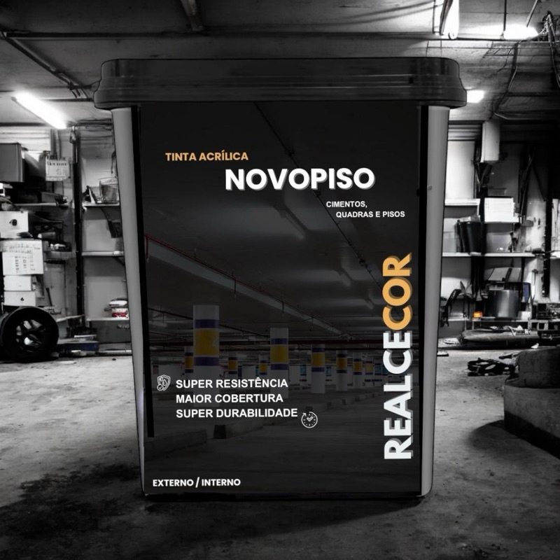 Tinta Piso REALCECOR 18 kg Premium Sem cheiro Alto rendimento e Resistencia luxo ANTIDERRAPANTE