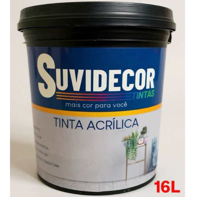 Tinta acrílica 16 litros (interior) •ANTI-MOFO •SEM CHEIRO •ÓTIMA COBERTURA •SECAGEM RÁPIDA.