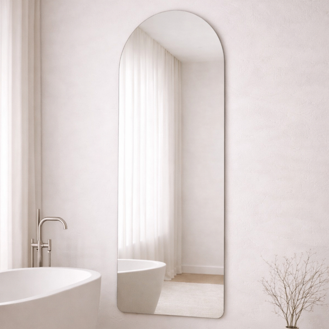 Espelho Oval Madri 50x120cm Decorativo De Parede Moderno Luxo Sala Quarto Hall
