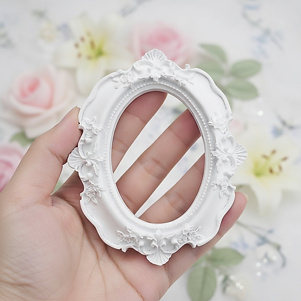 Kit Mini Moldura Oval Madri em Resina Para Lembrancinhas , Artesanatos e Decoração