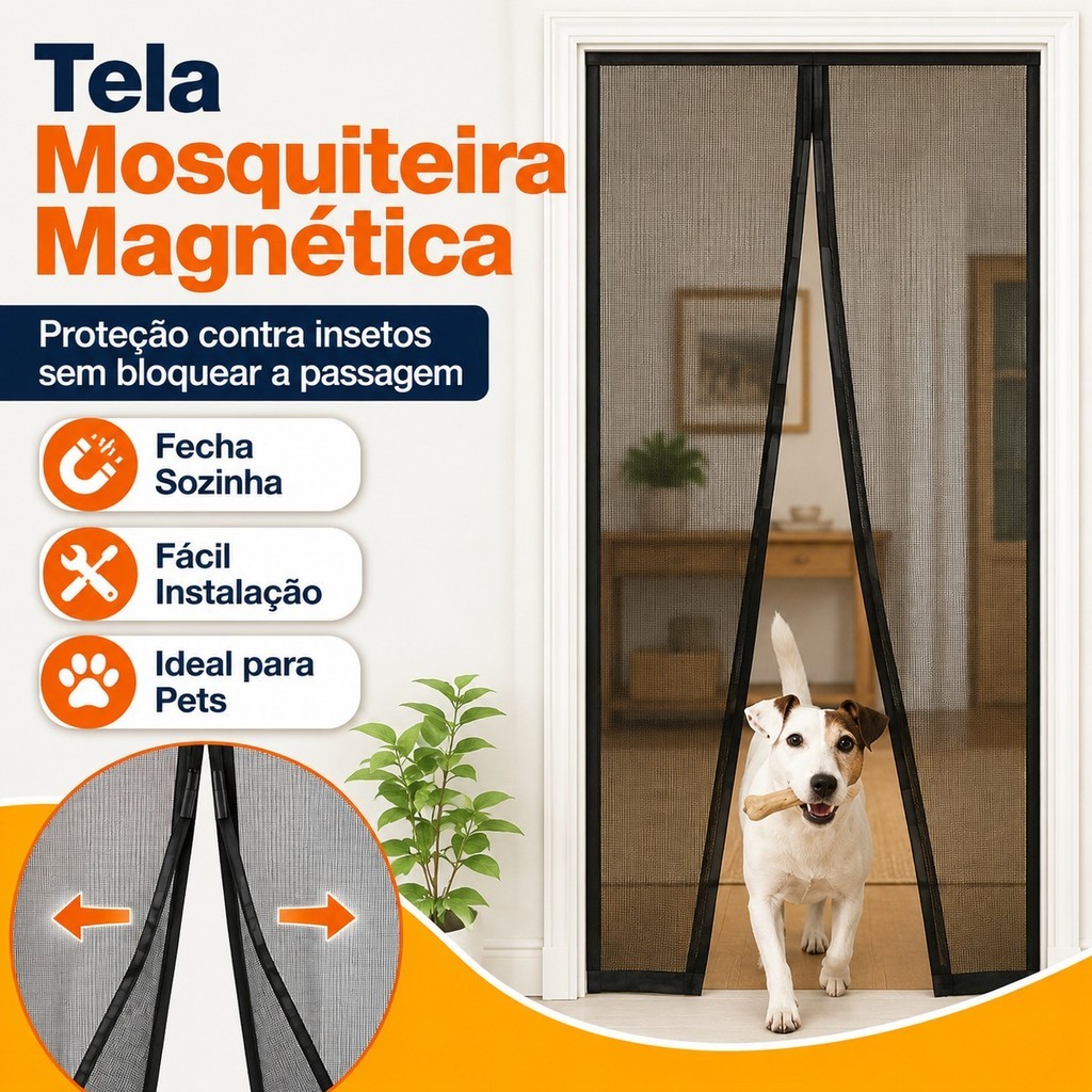 Tela Mosquiteira Anti Inseto/mosquito P/ Porta 2,10m X 1m Preto