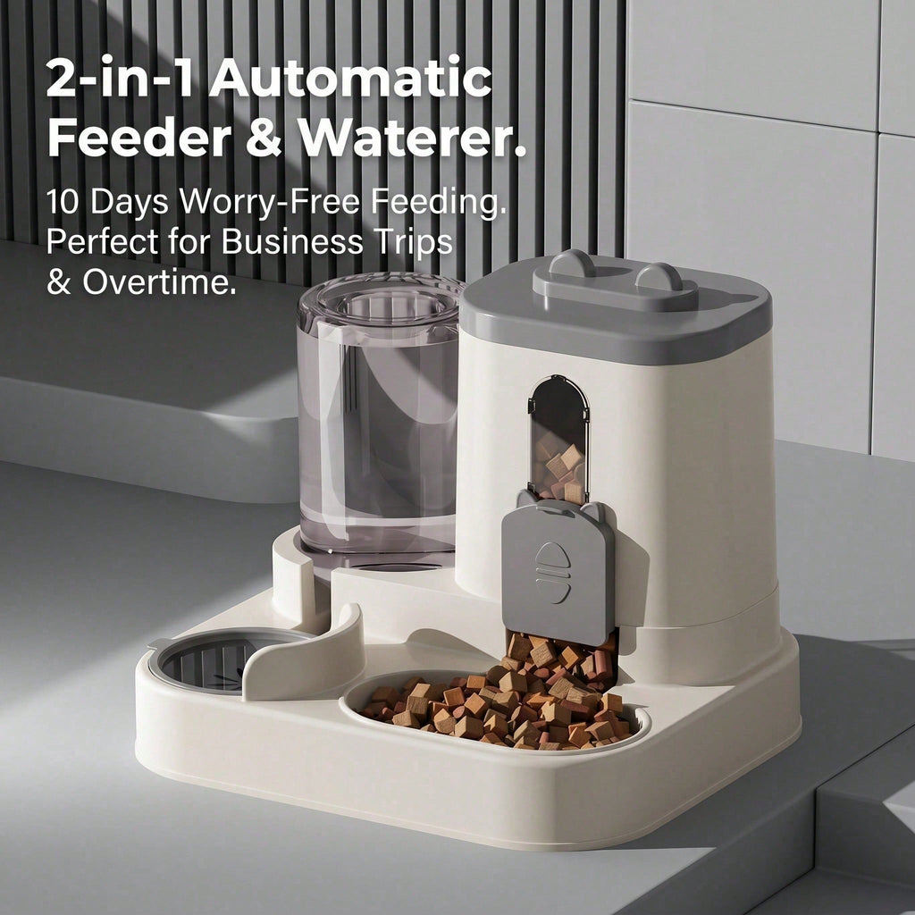 4 Colors Gravity Pet Feeder Water Dispenser Cute Cat Shaped Automatic Food Water Bowl Large Capacity Detachable Stabl...