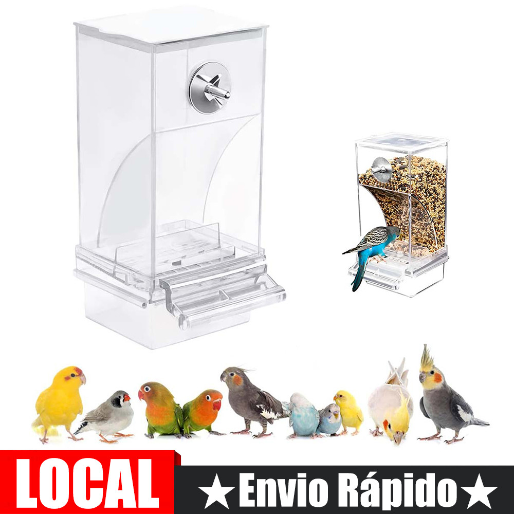 Alimentador automático transparente para pássaros, 1 peça (altura 18.5cm), papagaio, ferramenta de alimentação automátic