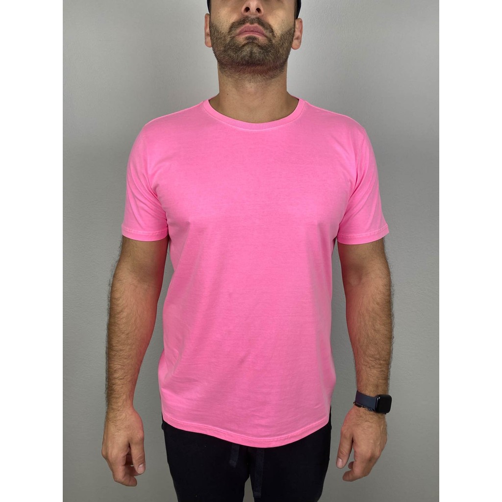 Camiseta Estonada Rosa Neon