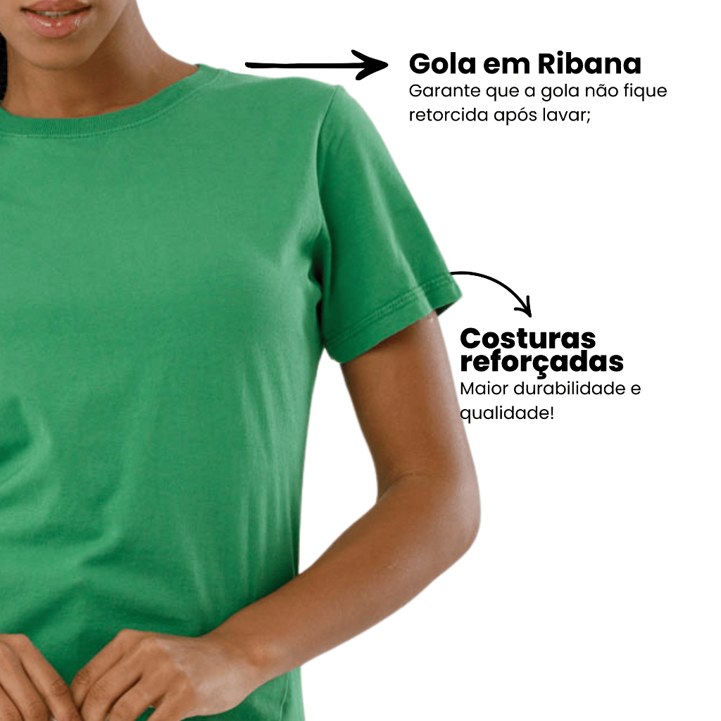 Camiseta Feminina Lisa Estonada em Algodão TS001-C2