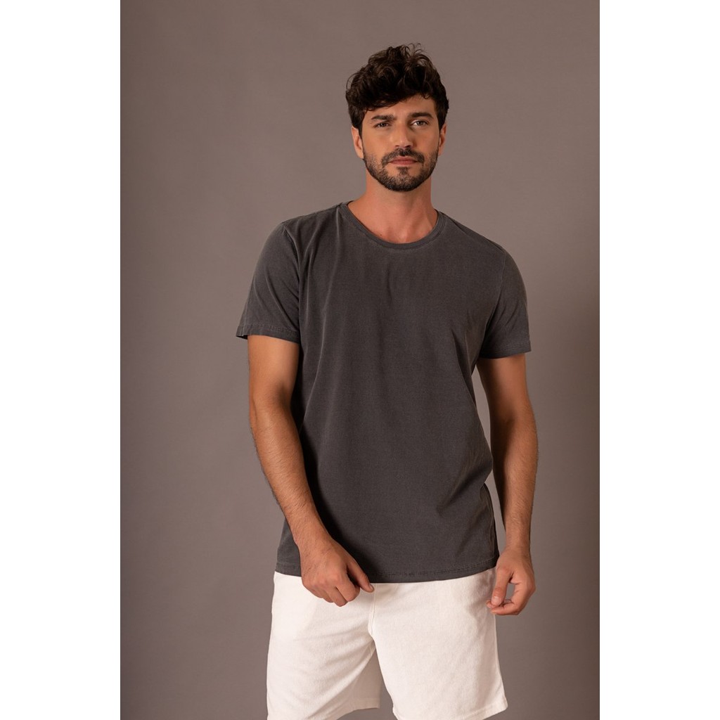 Camiseta Masculina Estonada Chumbo