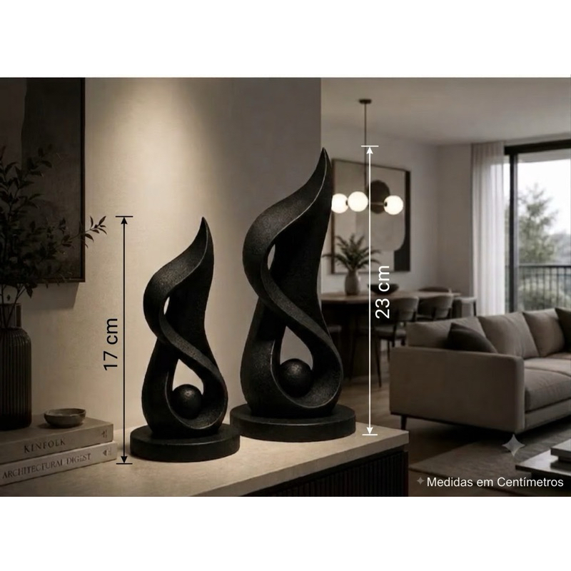 Escultura Decorativa Moderna Minimalista - Design Exclusivo para Sala, Estante e Escritório