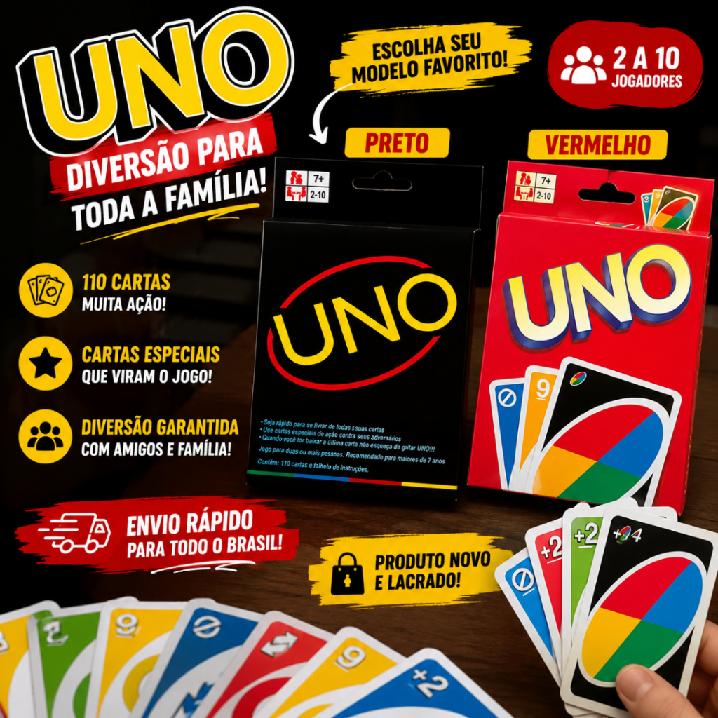Jogo Uno Preto Ou Vermelho Edição Limitada Design Minimalista Moderno Cartas Exclusivas Viral Amigos Brinquedo Criança