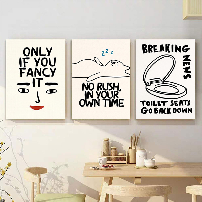 Emoldurado Engraçado Peculiar Dos Desenhos Animados Citação Cartaz Pintura Em Tela Na Moda Arte Da Parede Dormitório Qua
