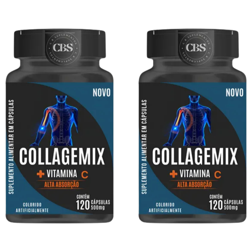 2 Collagemix Colageno Tipo 2 Vitamina C Q10 Hialurônico Renova Pele - 240 Capls