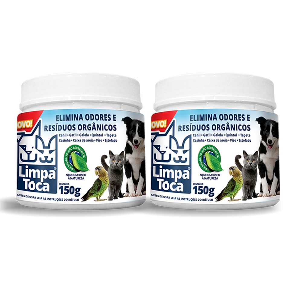 LimpaTóca 150g - Eliminadores de Odores PET - Tira cheiro de xixi - Kit com 2 Limpa Tóca