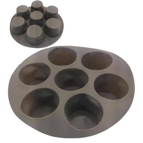 Forma cupcake Air Fryer 7 cavidades silicone antiaderente TOP RIO vermelha cinza sortida