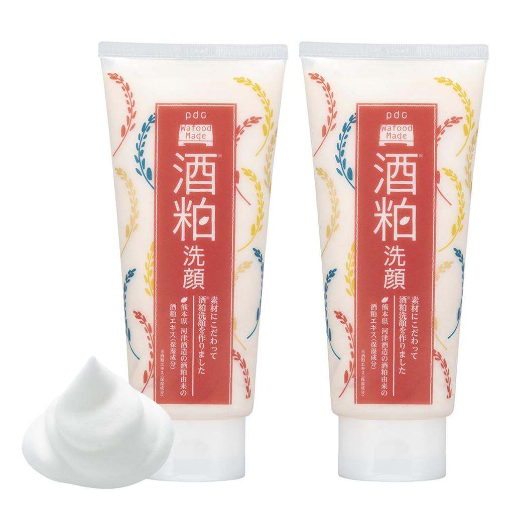 PDC Wafood Made Sake Kasu Lees Face Wash Foam Set Brightening Dullness Care Pore Cleansing Japanese Beauty from Japan