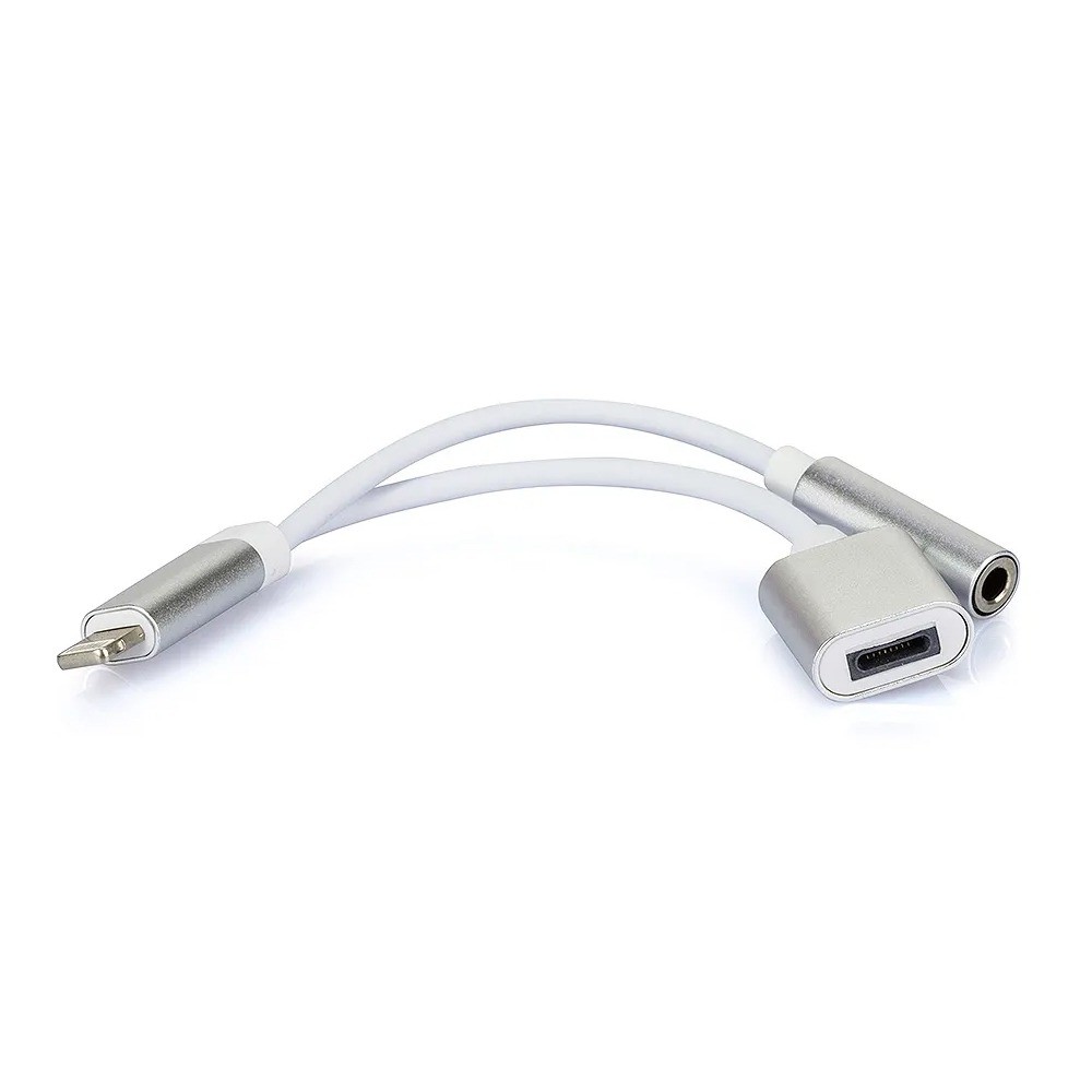 ADAPTADOR CABO LIGHTNING SPLITTER CARREGADOR FONE P2