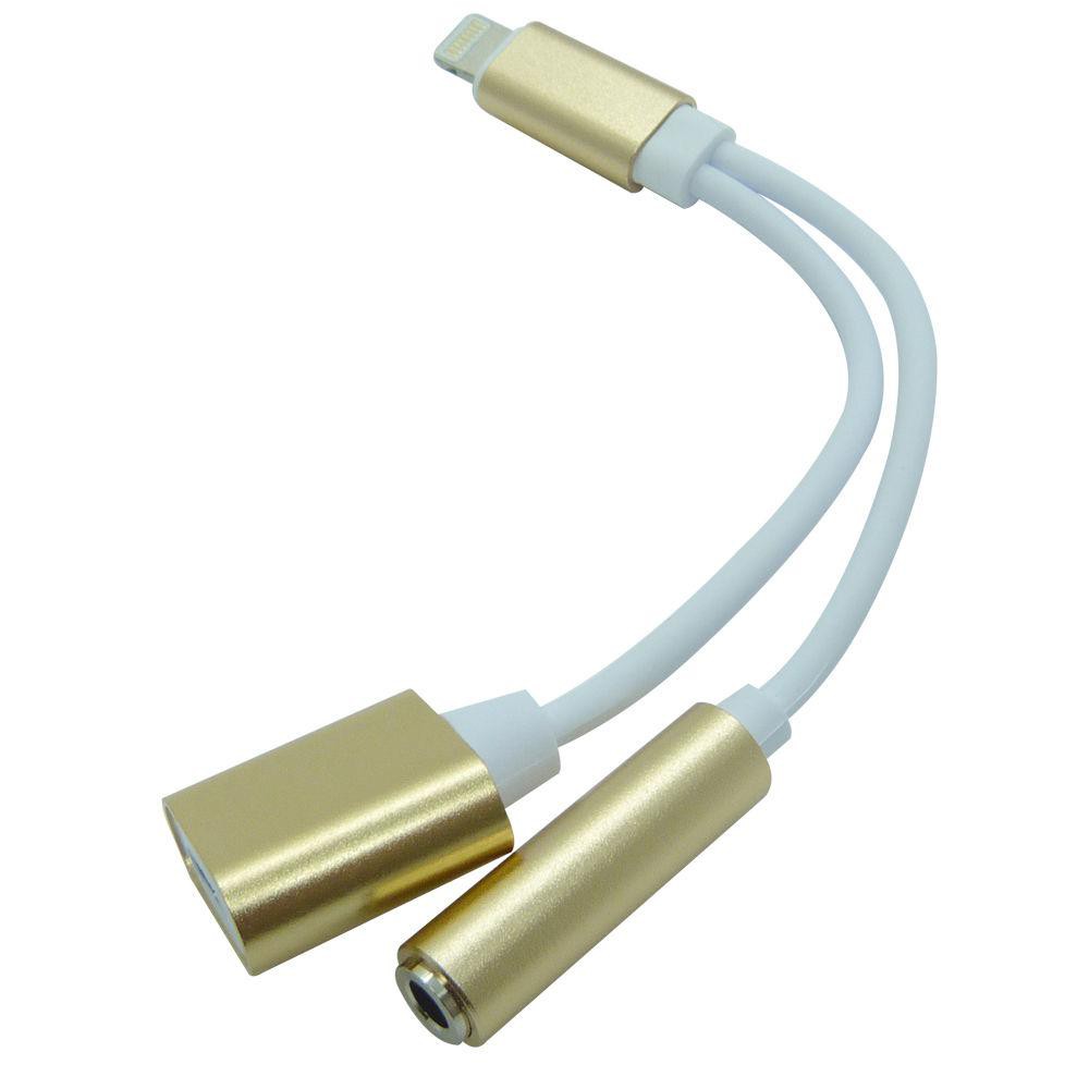 ADAPTADOR LIGHTNING SPLITER CARREGADOR FONE P2