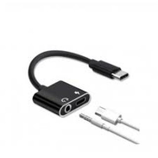Cabo Adaptador Celular Splitter 2 em 1 Tipo - c e P2 Fêmea para Tipo - c Macho