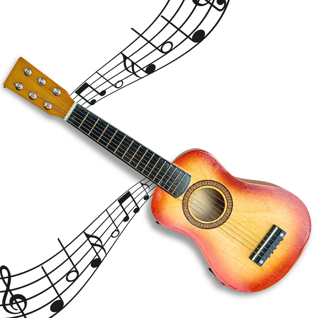 Violão Madeira Infantil Semi Profissional com Cordas em Aço Instrumento Musical Educativo