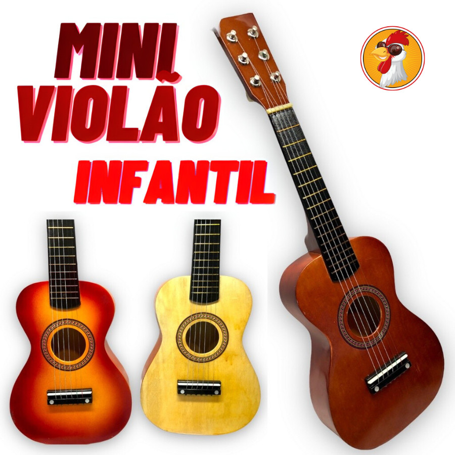 Mini Violao Infantil Semi Profissional Madeira Aprendizagem