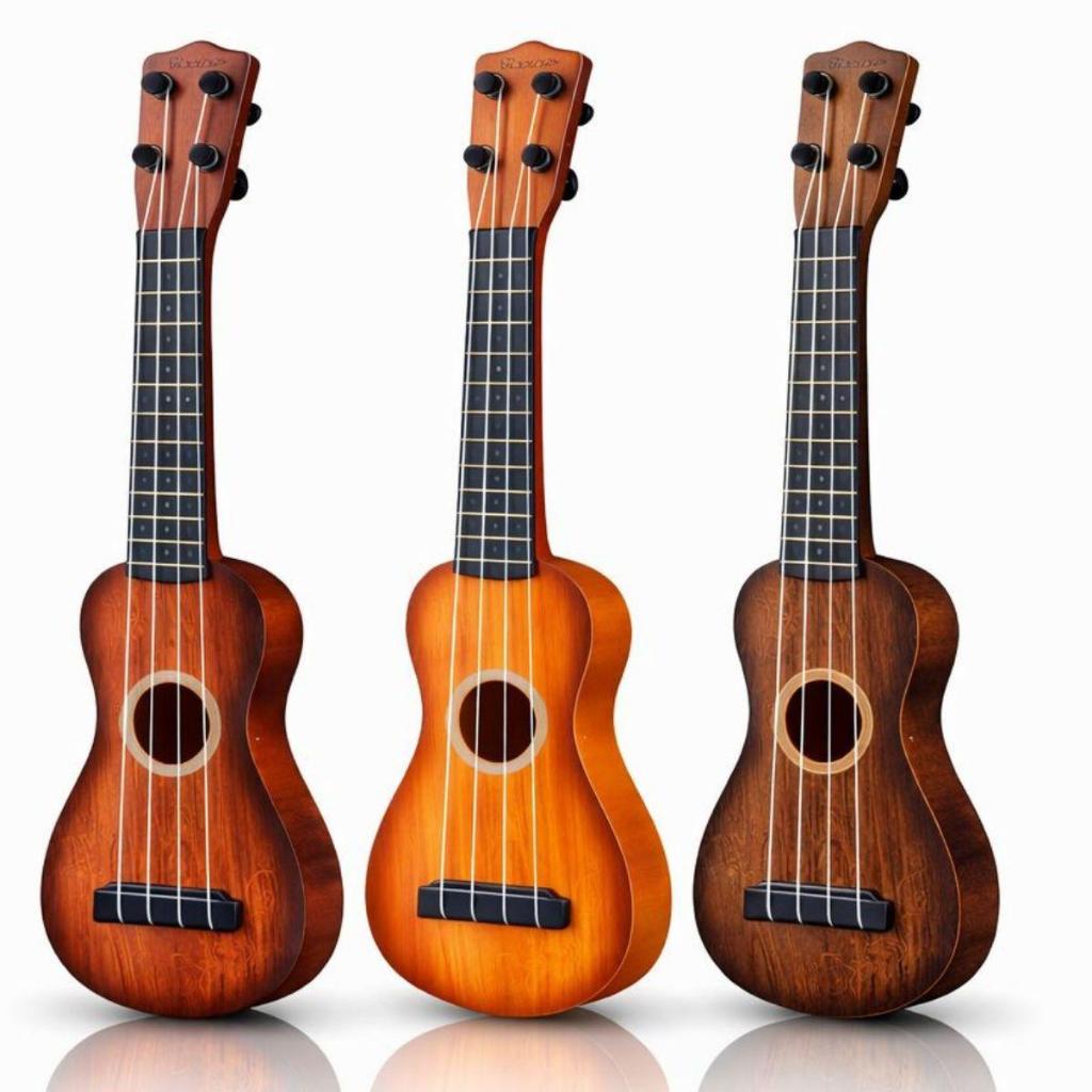 Violão Infantil Cor de Madeira Semi Profissional Com Cordas em Aço Criança Brinquedo