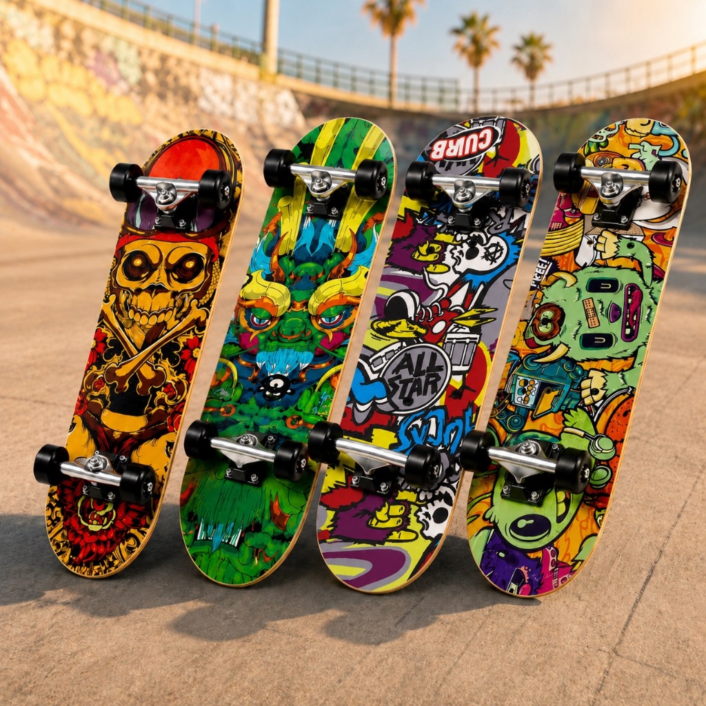 Skate Infantil Iniciante Montado Completo Semi Profissional Madeira 45cm