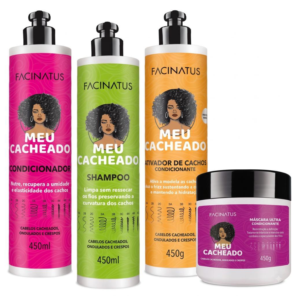 Kit Meu Cacheado Facinatus Para Cabelos Cacheados E Crespos Cachos Definidos E Nutridos