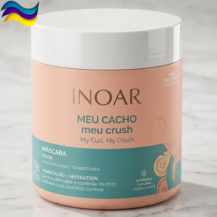Máscara Meu Cacho Meu Crush 500g Inoar - Cabelos Ondulados Crespos Cacheados - Hidratação