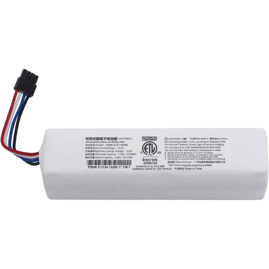Acessórios de Bateria Originais P2008-4S2P-MMBK para Aspirador de Pó Dreame F9/D9/D9 Pro/D9 Max/L10 Pro/Z10 Pro/Dreame L