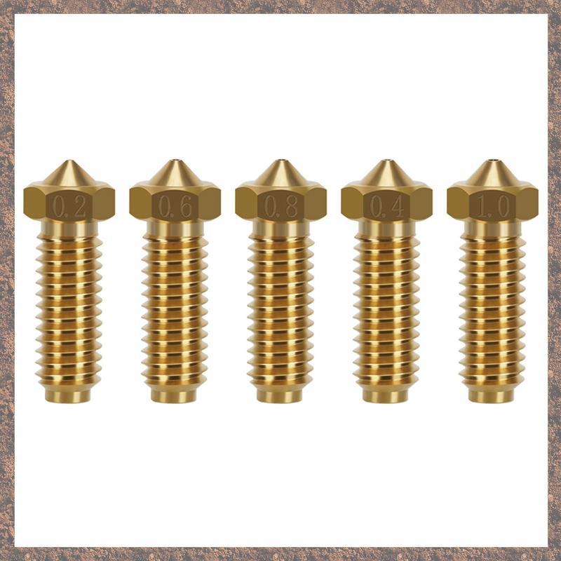 (Vyos) 5pcs Impressora 3D Bico De Latão De Alta Velocidade 0.2/0.4/0.6/0.8/1.0MM Bicos Para 2