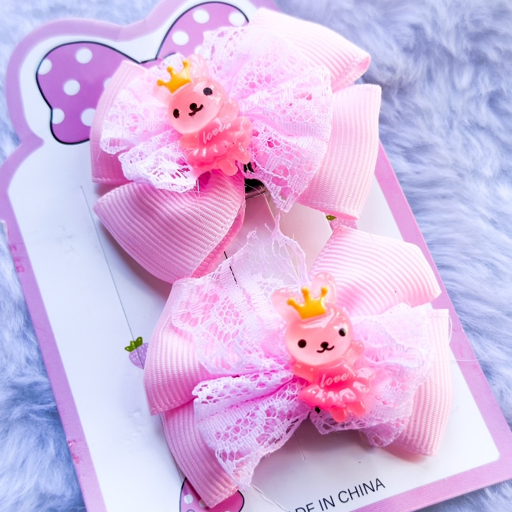 Par de Laços Infantil Tecido Acessorio para Cabelo Infantil Presilha de Cabelo Tic Tac Grampo Rosa Lilas Branco