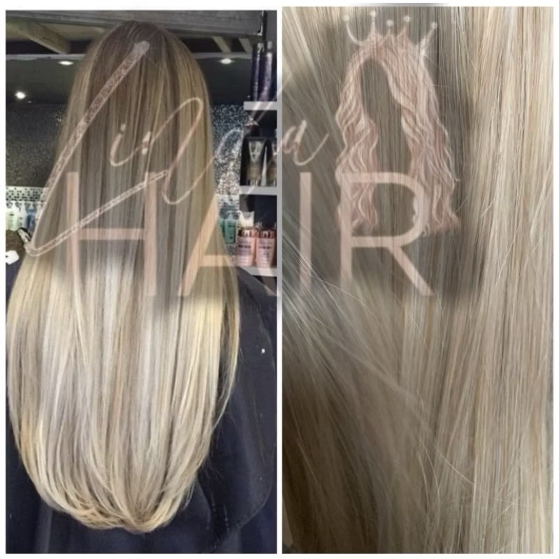 cabelo bio humano russo misto com humano 75 cm com tic tac mais tiara de silicone