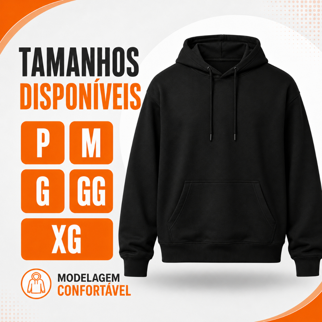 Casaco Moletom Canguru Fechado Flanelado Blusa de Frio Confortável Unissex