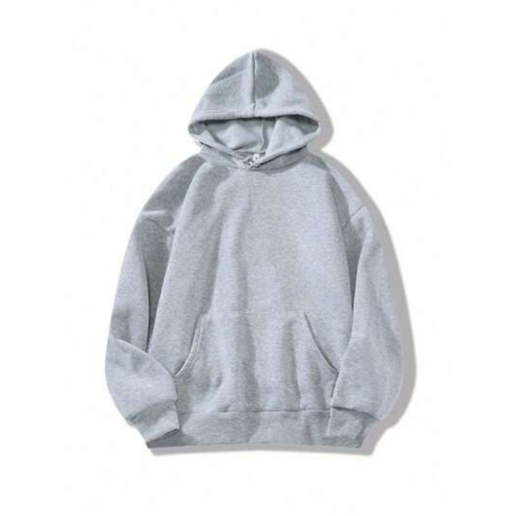 Blusa De Frio Feminino Moletom Canguru Fechado Unissex Liso Algodão Flanelado Sem Estampa Inverno