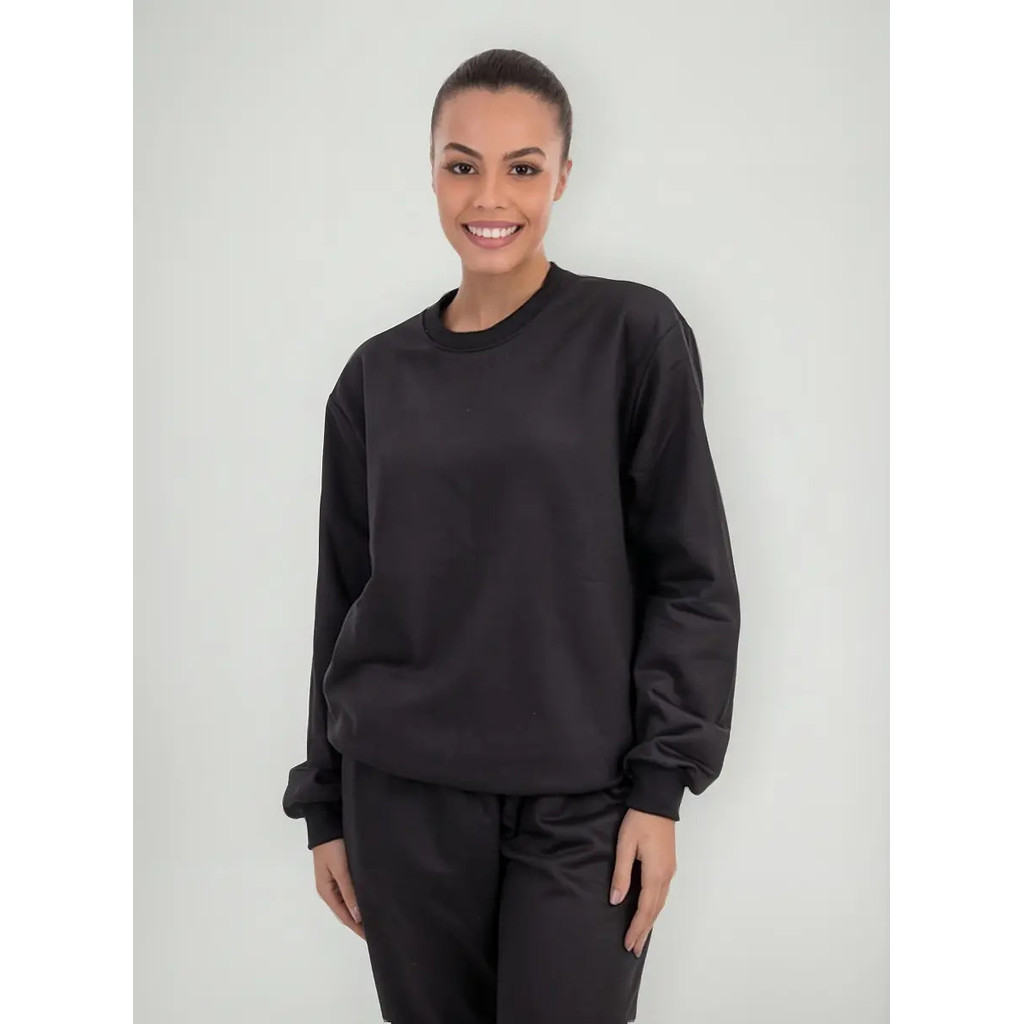 Blusa Moletom Feminina Fechada Flanelada Grossa Frio Inverno