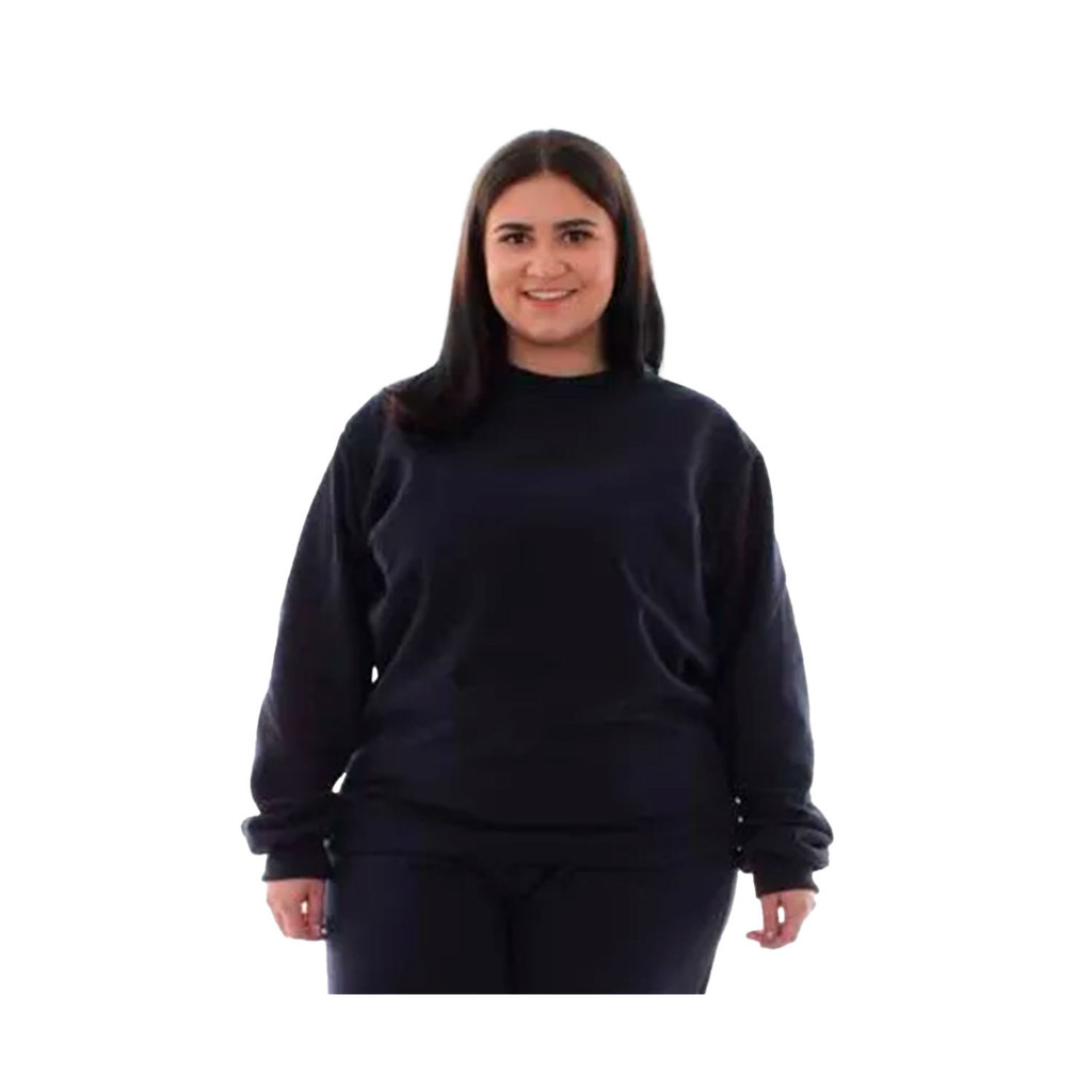 Plus Size -  Blusa de Moletom Fechado em Tecido Flanelado