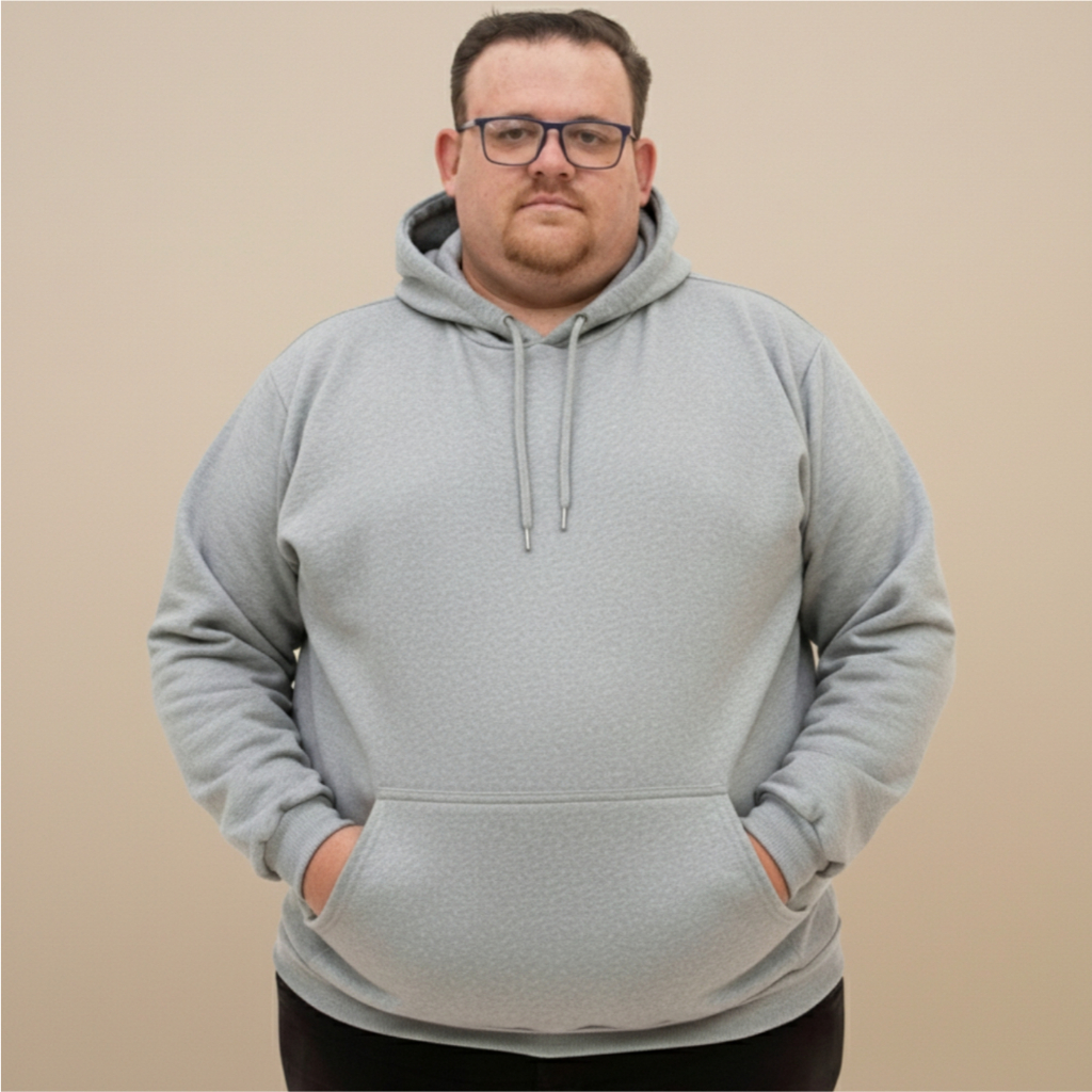 Casaco Moletom Fechado Canguru Plus Size Flanelado Quentinho Basica G1 ao G5 Tecido Macio Conforto