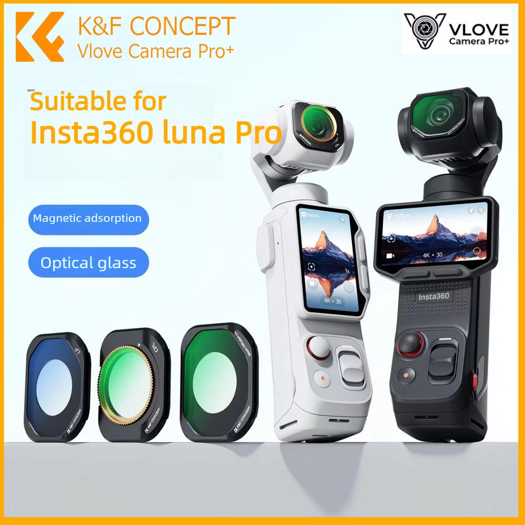 Kit De Filtro De Névoa Preta K & F Concept 1/4 Para Insta360 Luna Pro , Com Pano E Protetor De Tela .