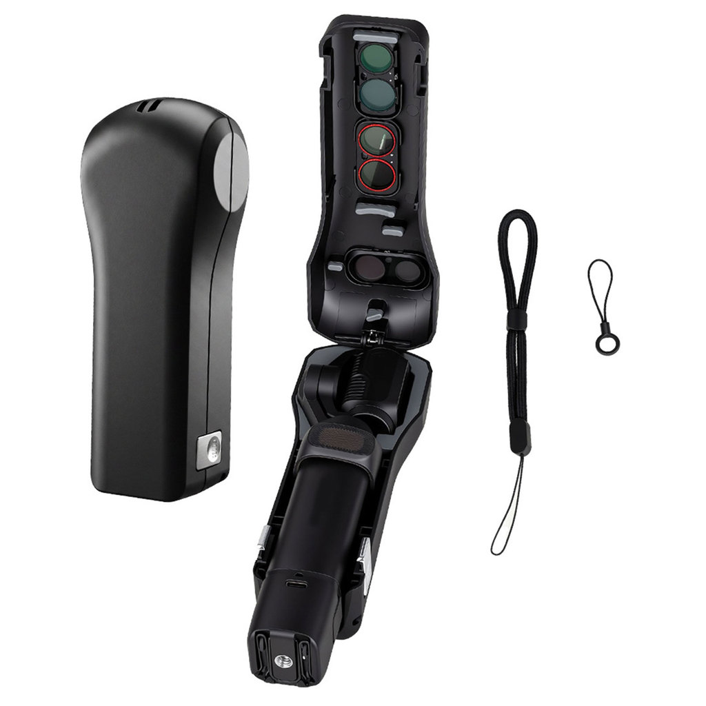 Para Insta360 Luna Ultra Lente Guarda Flip Capa Dura PC Silicone Filtro Slot Preto