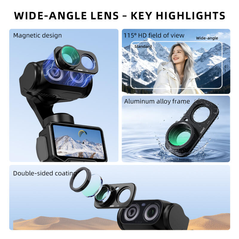 Filtro de Grande Angular de Vidro Óptico Magnético Ultra Amplo para Insta360 Luna, Acessórios de Câmera para Fotografia