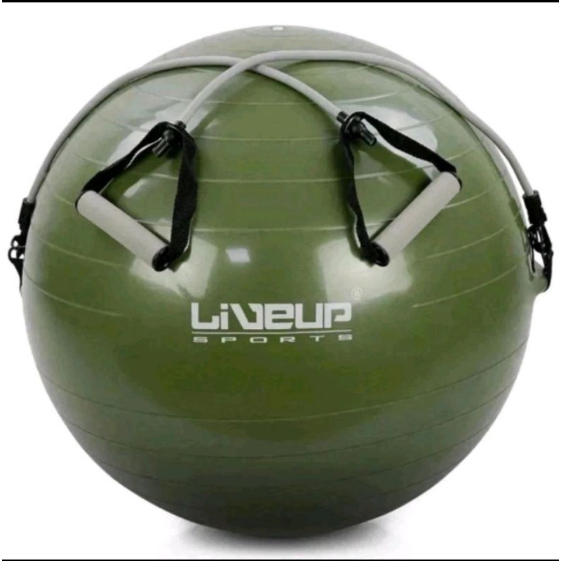 Bola Suiça 65cm com Extensores Liveup - Pilates, Yoga, Funcional, Até 200kg
