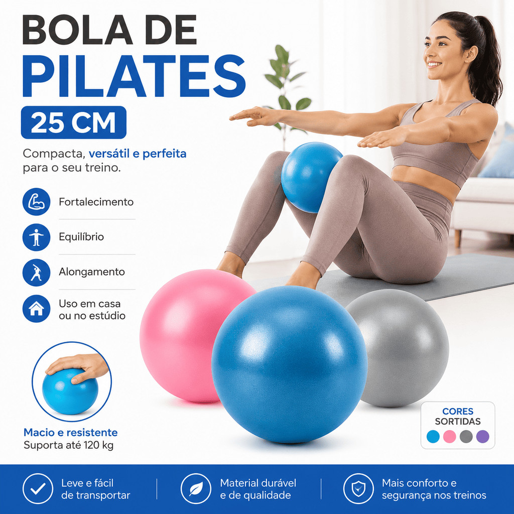 Bola de Pilates Overball Yoga Fisioterapia Fitness 25cm
