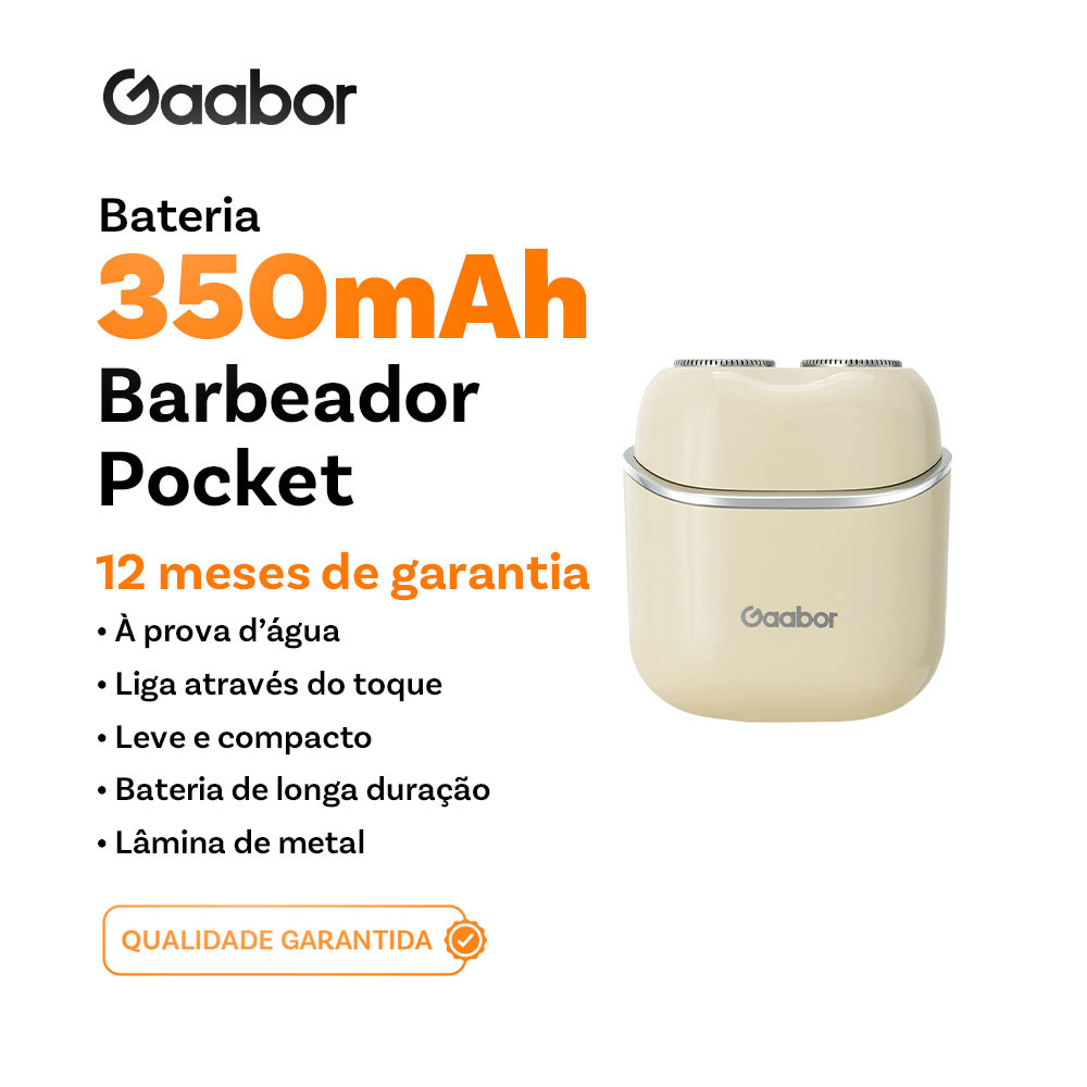 Gaabor Aparador Masculino Bege Chic Lavável 60min Autonomia Tipo-C Lâmina Dupla Bivolt ER-T01