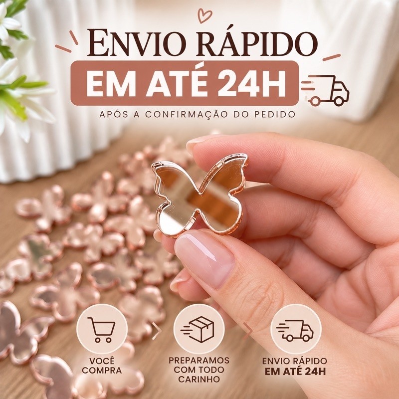 Mini Borboletas Acrílico 2cm Apliques para Decoração Lembrancinhas Artesanato Personalização Menina
