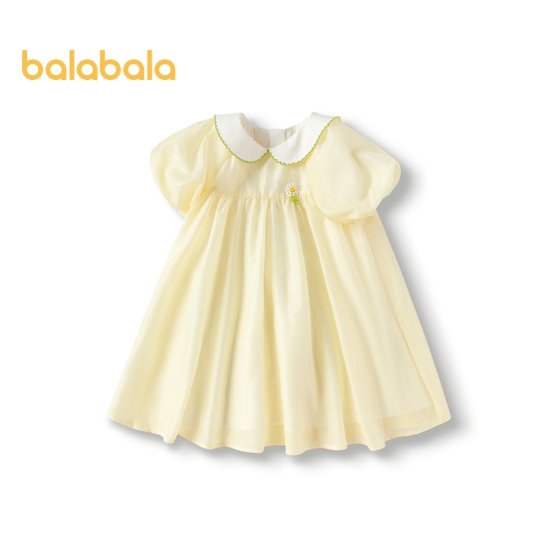 balabala Vestido Infantil Menina Verão Tecido Brilhante Fofa Leve Confortável Casual