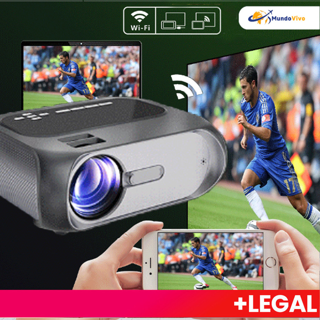 Projetor LED T7s 4.000 lúmens 1080P Full HD sem fio na mesma tela Interface HDMI com suporte para tensão 110V / 220V