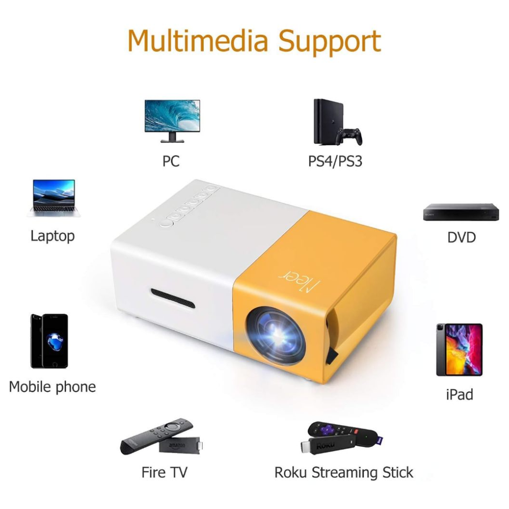 Mini Projetor Portátil Led 1080p 600 Lúmens Hdmi YG300 Envio Imediato